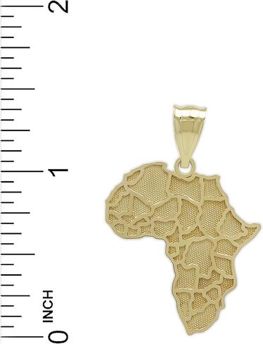 Gold Africa Charm Pendant - 10 Karat Gold - Africa Continent Jewelry in Saudi Arabia