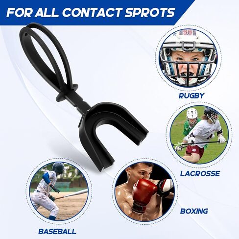 Dunzy 10 Pcs Strapped Mouth Guard Sports Mouthguard with Strap Adult Youth Kids Football Mouthpiece Mouth Protector for Boxing Basketball Lacrosse Hockey Taekwondo (Black,Youth) in Saudi Arabia