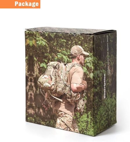 نظام سترة الاعتداء المعياري العسكري MT متوافق مع حقيبة ظهر هجومية تكتيكية لمدة 3 أيام، سترة قابلة للتنفس وقابلة للتعديل سريعة التحرير للبالغين OCP التمويه in Kuwait