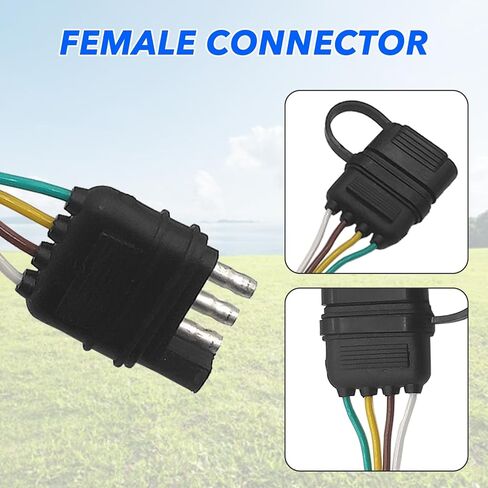 4 دبوس موصل مقطورة مسطحة 1 قدم 4-Way مقطورة مسطحة تمديد تسخير مقطورة 4-سلك التوصيل in Kuwait