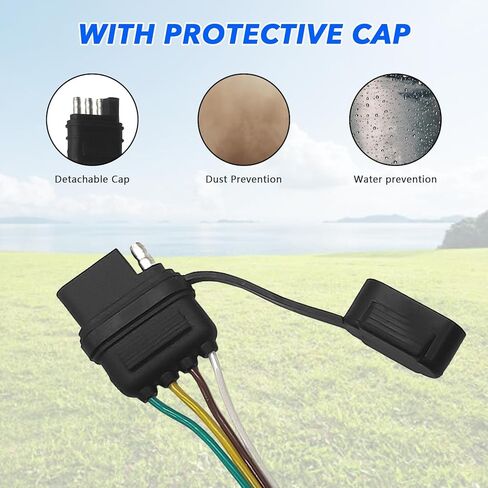 4 دبوس موصل مقطورة مسطحة 1 قدم 4-Way مقطورة مسطحة تمديد تسخير مقطورة 4-سلك التوصيل in Kuwait