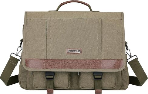 حقيبة كتف من القماش من WITZMAN للرجال والنساء عتيقة مقاس 17 بوصة للكمبيوتر المحمول وحقائب كتف كبيرة للعمل أثناء السفر in Kuwait