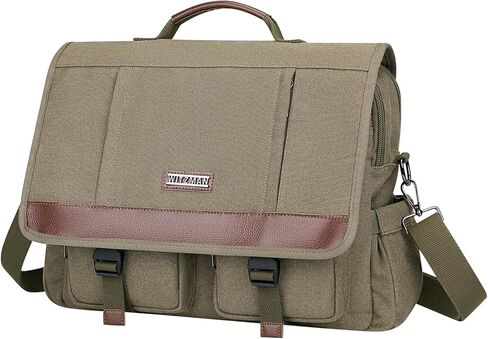 حقيبة كتف من القماش من WITZMAN للرجال والنساء عتيقة مقاس 17 بوصة للكمبيوتر المحمول وحقائب كتف كبيرة للعمل أثناء السفر in Kuwait