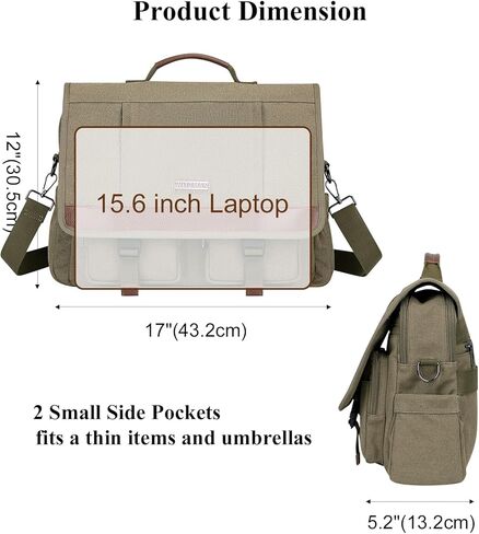 حقيبة كتف من القماش من WITZMAN للرجال والنساء عتيقة مقاس 17 بوصة للكمبيوتر المحمول وحقائب كتف كبيرة للعمل أثناء السفر in Kuwait