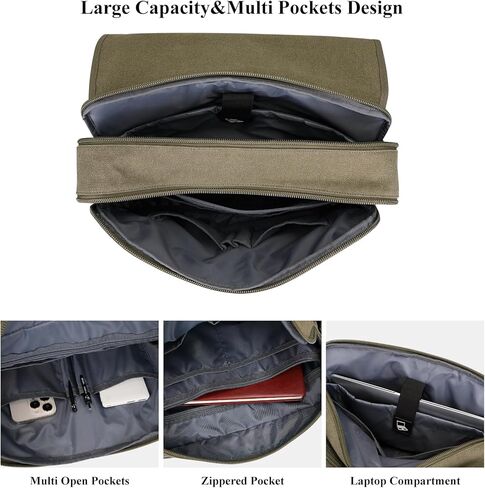 حقيبة كتف من القماش من WITZMAN للرجال والنساء عتيقة مقاس 17 بوصة للكمبيوتر المحمول وحقائب كتف كبيرة للعمل أثناء السفر in Kuwait