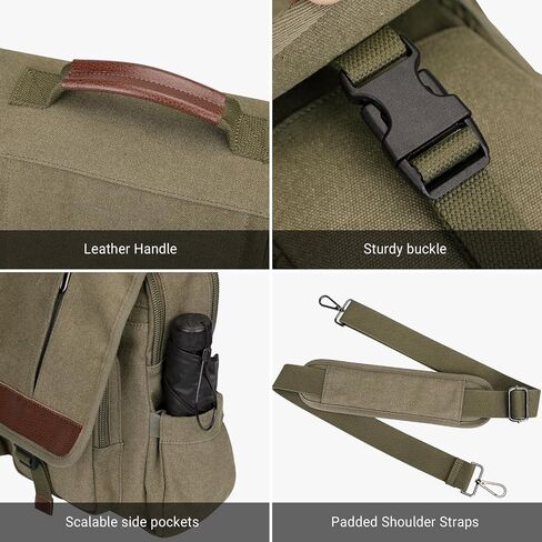 حقيبة كتف من القماش من WITZMAN للرجال والنساء عتيقة مقاس 17 بوصة للكمبيوتر المحمول وحقائب كتف كبيرة للعمل أثناء السفر in Kuwait