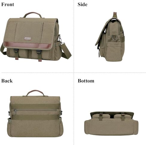 حقيبة كتف من القماش من WITZMAN للرجال والنساء عتيقة مقاس 17 بوصة للكمبيوتر المحمول وحقائب كتف كبيرة للعمل أثناء السفر in Kuwait