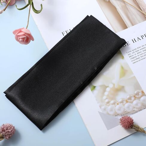 Satin Sleep Eye Mask, 150cm/59inch Adjustable Comfortable Soft Eye Shield Cover, Night Blackout Sleep Cooling Blindfold for Adult Travel Nap Meditation (Black) in Saudi Arabia