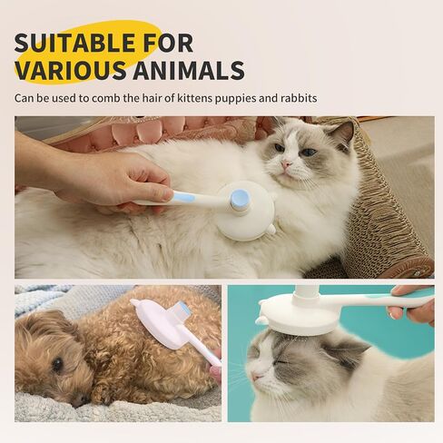 Cat Hair Brush for Grooming, Self Cleaning Slicker Brush for Cat, Skin Friendly Pet Brush for Shedding, Pet Grooming Tool, Blue in Saudi Arabia