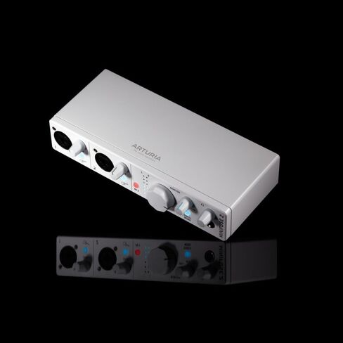 Arturia MiniFuse 2 Dual USB Audio Interface، حزمة بيضاء مع 2x Pig Hog PHM10 8mm 10ft XLR كبل ميكروفون وقطعة قماش لتلميع أدوات الصوت السائلة - واجهة صوتية محمولة للكمبيوتر الشخصي، Mac in Saudi Arabia