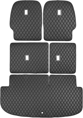 حصيرة صندوق السيارة متوافقة مع هيونداي باليسيد 2020-2024 - بطانة البضائع الخلفية، بطانة سوداء غير قابلة للانزلاق، مجموعة من 5 قطع in Kuwait