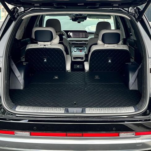 حصيرة صندوق السيارة متوافقة مع هيونداي باليسيد 2020-2024 - بطانة البضائع الخلفية، بطانة سوداء غير قابلة للانزلاق، مجموعة من 5 قطع in Kuwait