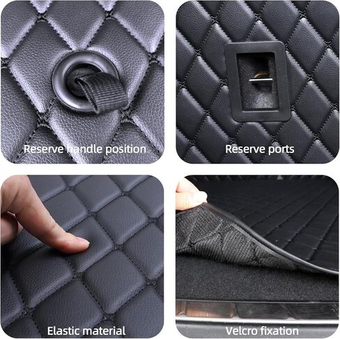 حصيرة صندوق السيارة متوافقة مع هيونداي باليسيد 2020-2024 - بطانة البضائع الخلفية، بطانة سوداء غير قابلة للانزلاق، مجموعة من 5 قطع in Kuwait