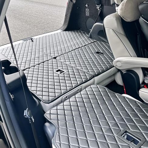 حصيرة صندوق السيارة متوافقة مع هيونداي باليسيد 2020-2024 - بطانة البضائع الخلفية، بطانة سوداء غير قابلة للانزلاق، مجموعة من 5 قطع in Kuwait