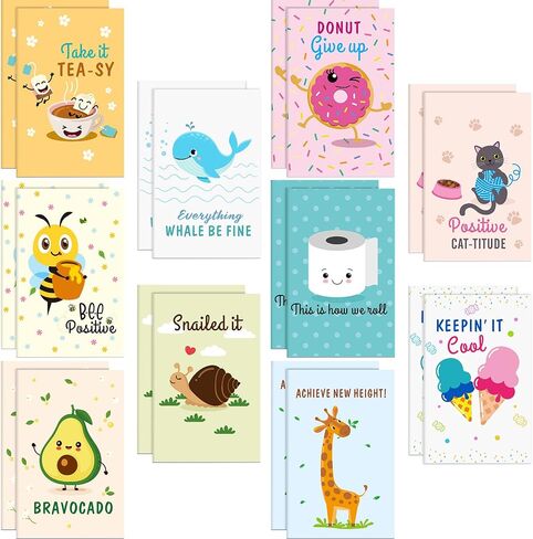 20 Pcs Mini Notebooks Journal Notebook with Pun Motivational Notepads for Kids Reward Travel Present Supplies Inspirational Small Pocket Notepad School Office Home Gift in Saudi Arabia