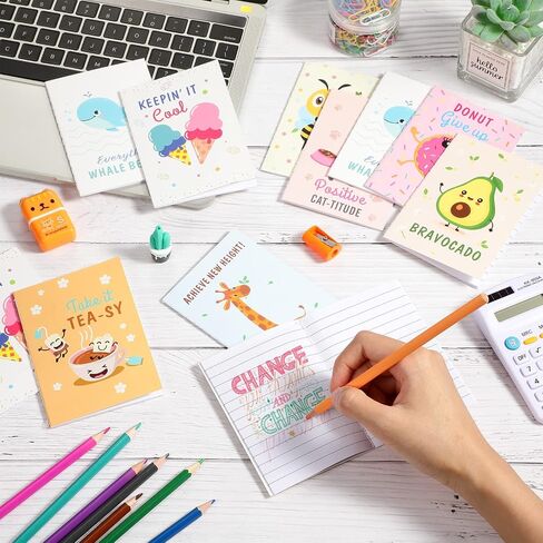 20 Pcs Mini Notebooks Journal Notebook with Pun Motivational Notepads for Kids Reward Travel Present Supplies Inspirational Small Pocket Notepad School Office Home Gift in Saudi Arabia