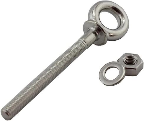 5 Pcs 316 Stainless Steel Long Shoulder Eye Bolts Heavy Duty Threaded Eyebolts with Nuts (M6) in Saudi Arabia