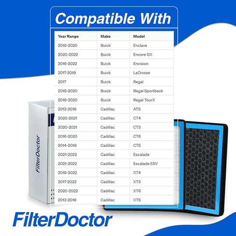 فلتر هواء المقصورة HEPA متوافق مع Buick Enclave كاديلاك إسكاليد شيفروليه سيلفرادو جي إم سي سييرا | 2013-2022 | 13356914 in Kuwait
