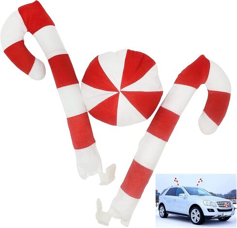 مجموعة تزيين السيارة من KOVOT Candy Cane: تتضمن عصي الحلوى للنوافذ وأنف الحلوى in Kuwait