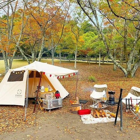 S'more Canvas Glamping Tent, 4 Season Family Camping Tent for 3/4 Person, Waterproof, Windproof, and Weather Resistant Tent for Family Glamping, Car Camping, Outdoor Party in Kuwait