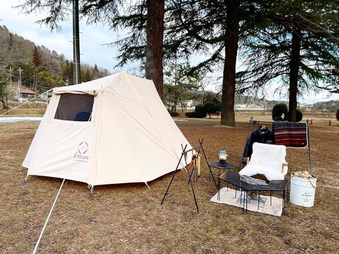 S'more Canvas Glamping Tent, 4 Season Family Camping Tent for 3/4 Person, Waterproof, Windproof, and Weather Resistant Tent for Family Glamping, Car Camping, Outdoor Party in Kuwait