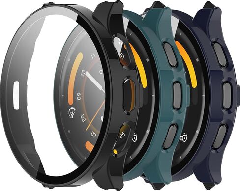 متوافق مع غطاء ساعة Garmin Venu 3S، جراب صلب من البولي كربونات مع واقي شاشة مضاد للخدش وواقي ممتص للصدمات لحافظة Garmin Venu 3S (مشمش ووردي وشفاف) in Kuwait