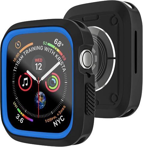 D & K Exclusives Compatible with Apple Watch 38mm Case, Shockproof Sport Protective Bumper Case for iWatch Women Men Kids GPS iWatch Series 3/2/1, Black, White in Saudi Arabia