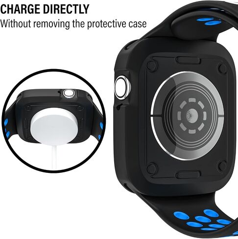 D & K Exclusives Compatible with Apple Watch 38mm Case, Shockproof Sport Protective Bumper Case for iWatch Women Men Kids GPS iWatch Series 3/2/1, Black, White in Saudi Arabia