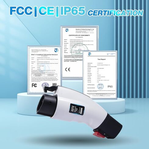 HANSSHOW Tesla to J1772 Charging Adapter, LCD Display Security Monitoring, Max 60A & 250V SEA J1772 Charging Adapter Compatible with TeslaHigh Powered and Mobile Connectors, Destination Charge in Kuwait