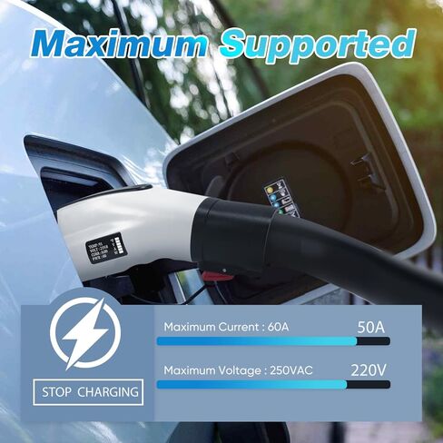 HANSSHOW Tesla to J1772 Charging Adapter, LCD Display Security Monitoring, Max 60A & 250V SEA J1772 Charging Adapter Compatible with TeslaHigh Powered and Mobile Connectors, Destination Charge in Kuwait