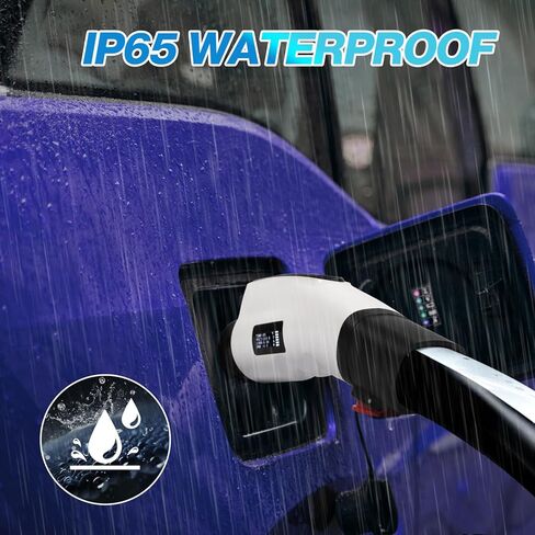 HANSSHOW Tesla to J1772 Charging Adapter, LCD Display Security Monitoring, Max 60A & 250V SEA J1772 Charging Adapter Compatible with TeslaHigh Powered and Mobile Connectors, Destination Charge in Kuwait