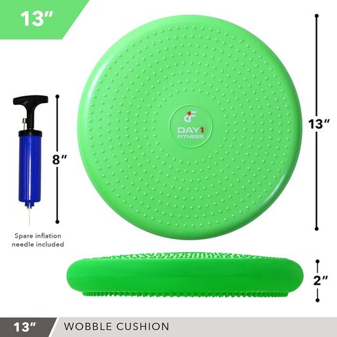 وسادة متموجة قابلة للنفخ مقاس 13 بوصة مع مضخة، متوفرة بـ 7 ألوان - وسادة توازن متينة للتمرين من أجل التنسيق والثبات والأساس - وسائد قرص التوازن للمنزل وصالة الألعاب الرياضية والمدرسة in Kuwait