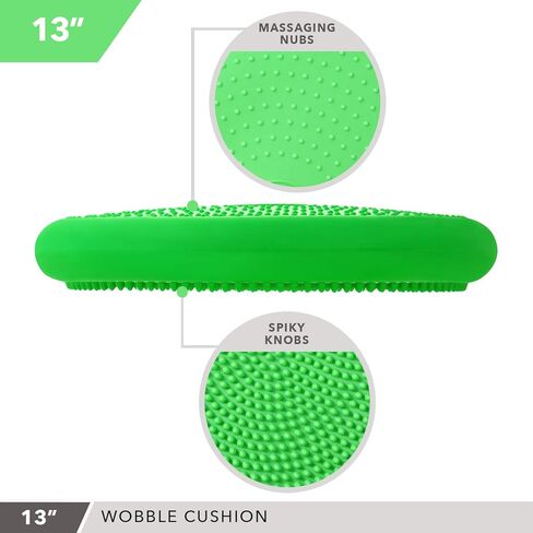 وسادة متموجة قابلة للنفخ مقاس 13 بوصة مع مضخة، متوفرة بـ 7 ألوان - وسادة توازن متينة للتمرين من أجل التنسيق والثبات والأساس - وسائد قرص التوازن للمنزل وصالة الألعاب الرياضية والمدرسة in Kuwait