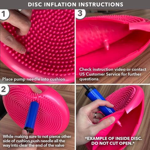 وسادة متموجة قابلة للنفخ مقاس 13 بوصة مع مضخة، متوفرة بـ 7 ألوان - وسادة توازن متينة للتمرين من أجل التنسيق والثبات والأساس - وسائد قرص التوازن للمنزل وصالة الألعاب الرياضية والمدرسة in Kuwait