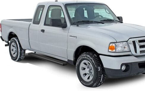 لوحات تشغيل سوداء من الفولاذ المقاوم للصدأ مقاس 6 بوصة من APS متوافقة مع Ford Ranger Mazda B-Series 1999-2011 Super Cab 4 أبواب (خطوات جانبية لقضبان Nerf) in Kuwait