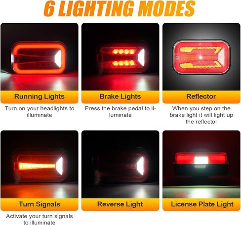 مجموعة أضواء المقطورة المغناطيسية اللاسلكية، ضوء خلفي للمقطورة LED مع طريقتين للشحن، ضوء لوحة ترخيص عالمي لإيقاف التشغيل لشاحنات السحب والقوافل والمعسكرات والمركبات الترفيهية والقوارب in Kuwait