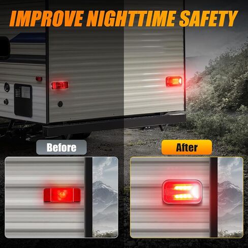 مجموعة أضواء المقطورة المغناطيسية اللاسلكية، ضوء خلفي للمقطورة LED مع طريقتين للشحن، ضوء لوحة ترخيص عالمي لإيقاف التشغيل لشاحنات السحب والقوافل والمعسكرات والمركبات الترفيهية والقوارب in Kuwait