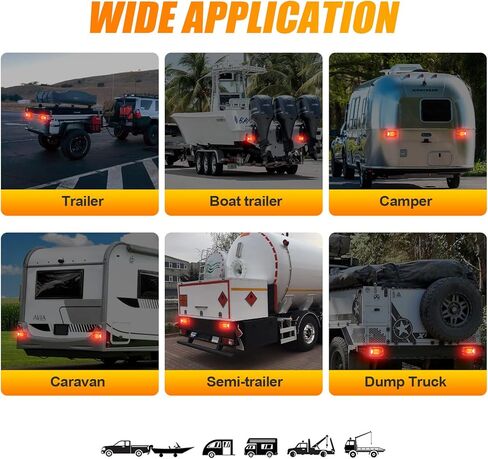 مجموعة أضواء المقطورة المغناطيسية اللاسلكية، ضوء خلفي للمقطورة LED مع طريقتين للشحن، ضوء لوحة ترخيص عالمي لإيقاف التشغيل لشاحنات السحب والقوافل والمعسكرات والمركبات الترفيهية والقوارب in Kuwait