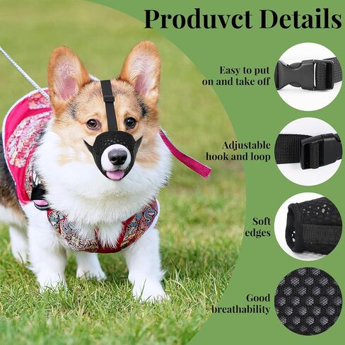 Dog Muzzle, Mesh Dog Muzzles for Medium to Large Breeds, Breathable Dog MouthGuard for Biting, Adjustable Strap, Black in Saudi Arabia