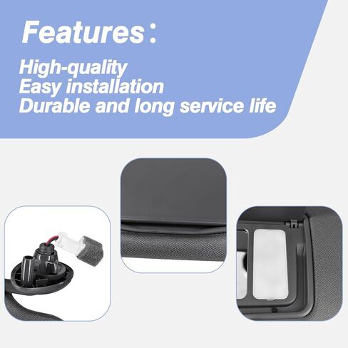 Driver Side Sun Visor w/Mirror & Led Light Fits for 2016-2022 Honda HRV Replaces 83280-T7W-A12ZA Dark Gray in Kuwait