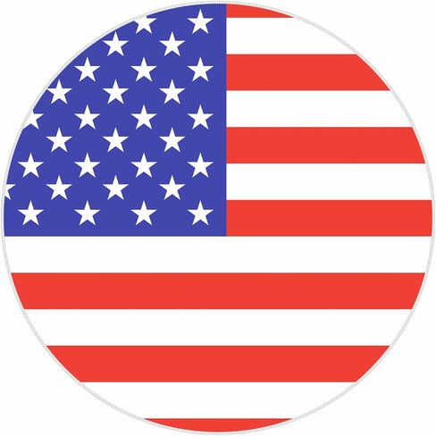 American Flag Rug Circle - Rolling Chair Mat for Hardwood Floor - Colorful 4th of July Rug for Living Room - Independence Day Decorations - 48 inches - 4 Ft Round (American Flag) in Saudi Arabia