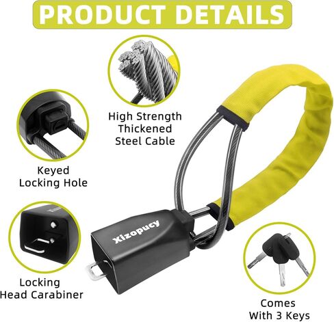 قفل عجلة القيادة مضاد للسرقة من Xizopucy - أصفر، خفيف الوزن، وسهل الاستخدام in Kuwait