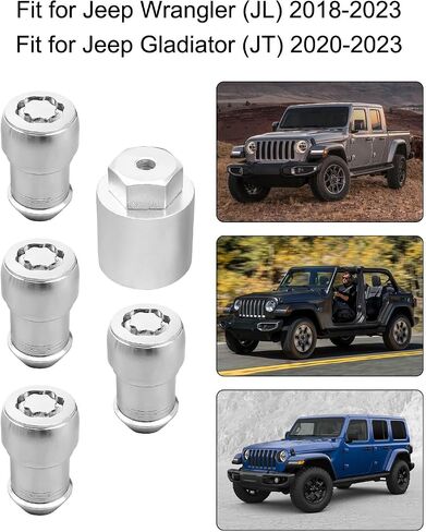 Wheel Locks Kit Fit for Jeep Wrangler 2018-2023 Fit for Jeep Gladiator 2020-2023 Replace 82215711, 5 Pack in Saudi Arabia