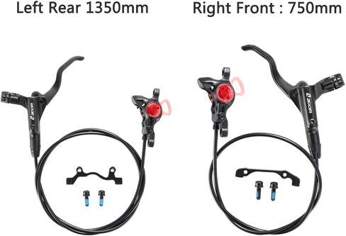 Hydraulic Disc Brakes, Bicycle Front 750mm and Rear 1350mm Hydraulic Disc Brake Kit Aluminum Alloy Levers with Caliper Fit for MTB Road Bike in Saudi Arabia