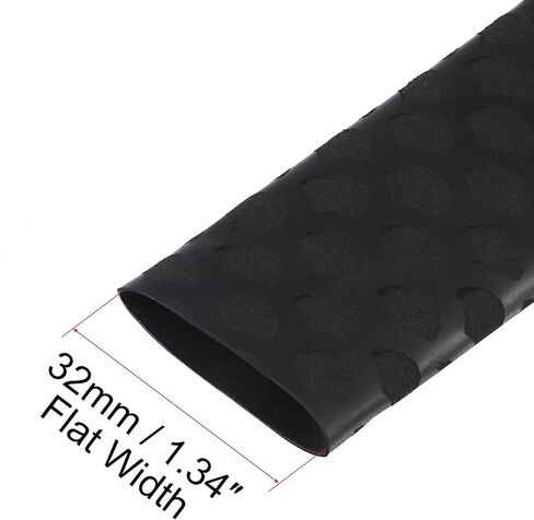 uxcell Heat Shrink Wrap Tubing Sleeve for Fishing Rod Grips Handle, 20mm Dia 32mm Flat 3.3ft 2:1 Ratio Black in Saudi Arabia