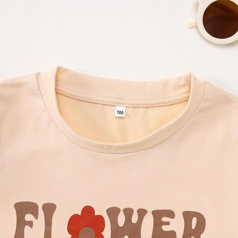 Toddler Baby Girls Flower T Shirt Cute Flower Girl Letter Print Short Sleeve Shirt Summer Cotton Tee Tops in Saudi Arabia