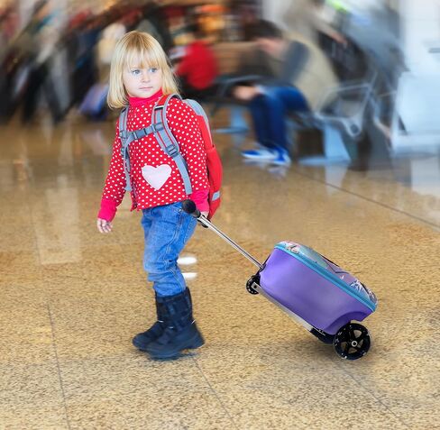 Disney Frozen Kids 19" Suitcase Scooter – Boys and Girls Magical Carry-on Luggage with LED Light Up Wheels, Waterproof Hard Shell, Retractable Handle, and Lightweight Foldable Ride-On Travel in Saudi Arabia