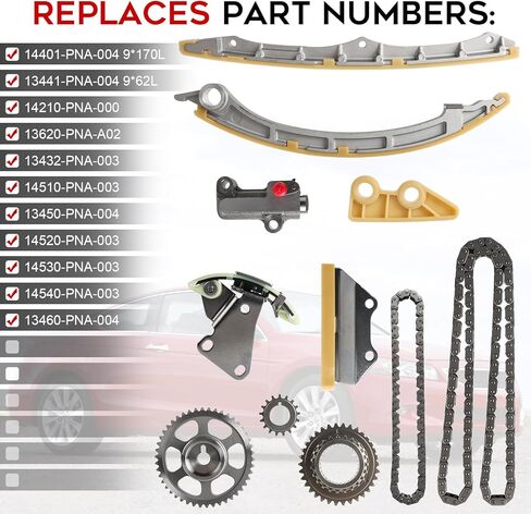مجموعة سلسلة التوقيت PUENGSI متوافقة مع 2008-2012 Honda Accord 2.4L نوع المحرك: K24Z3/K24Z2، 2010-2014 Honda CR-V 2.4L والمزيد in Kuwait