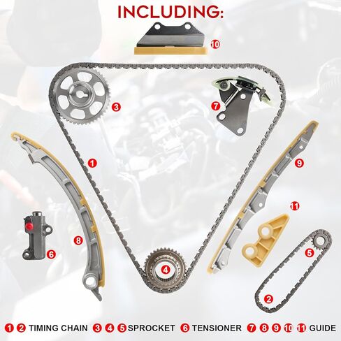 مجموعة سلسلة التوقيت PUENGSI متوافقة مع 2008-2012 Honda Accord 2.4L نوع المحرك: K24Z3/K24Z2، 2010-2014 Honda CR-V 2.4L والمزيد in Kuwait