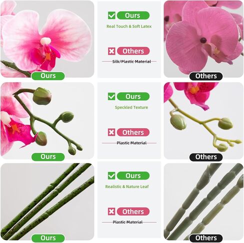 CXGS Artificial Orchid Flower 9 Large Petals Realistic Latex Faux Orchids 2PCS 37in Orchid Stems Blue Patter Fake Phalaenopsis Flower for Wedding Home Arrangement Décor in Saudi Arabia